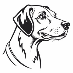 Dog Icon in Clean Line Design
