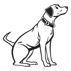 Minimalist Dog for Sticker Design
