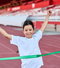 Young children having athletic exercise class running on the track, healthy lifestyle and children...