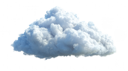 Fluffy cumulus cloud isolated on transparent background