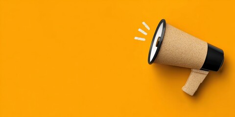 Megaphone on Yellow Background