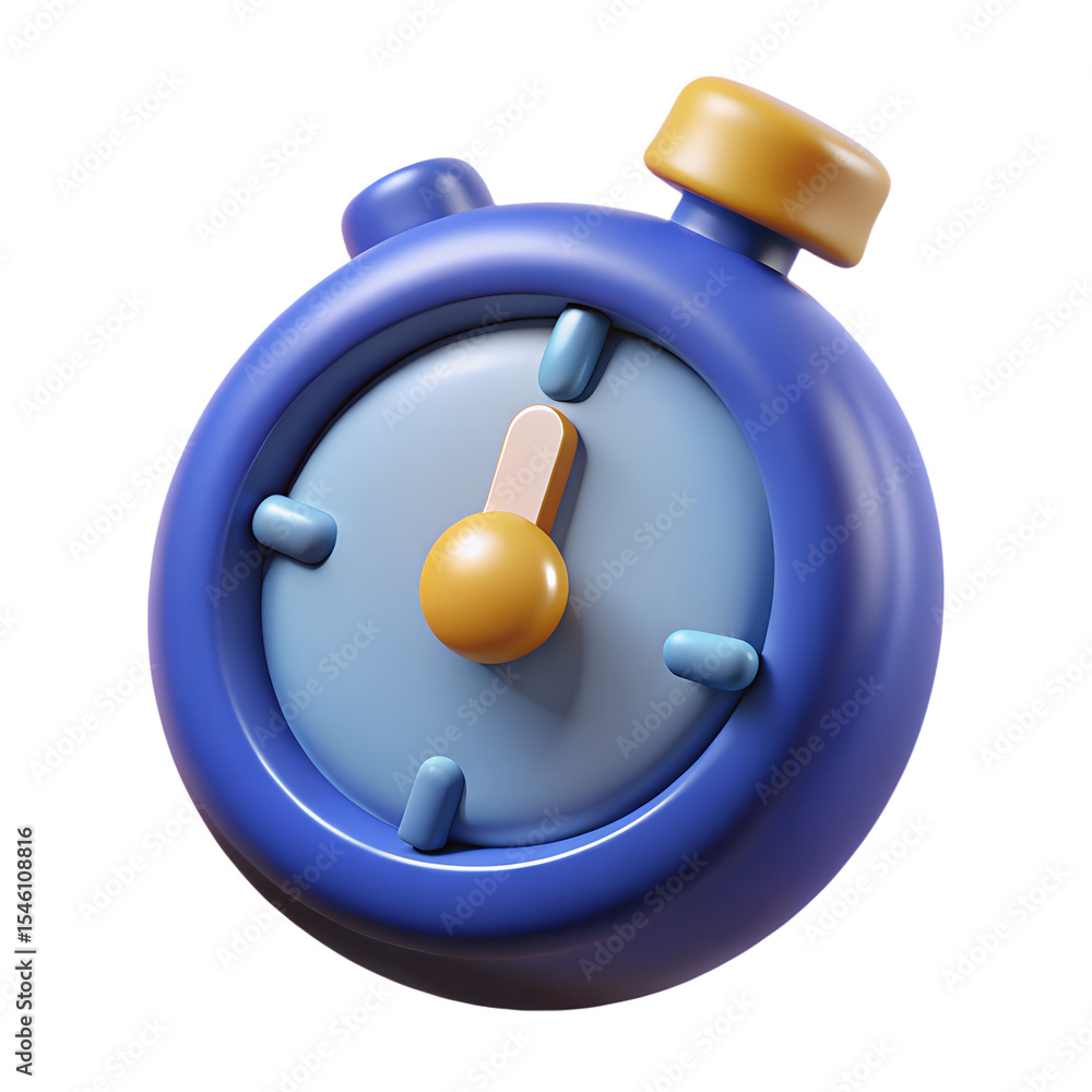 Poster stopwatch 3d rendering isolated on white background