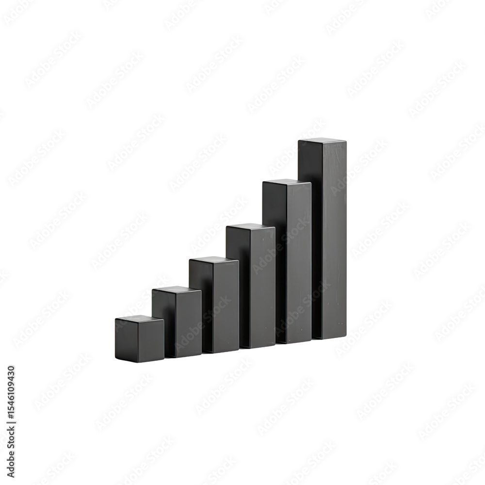Aufkleber abstract representation of growth in progress with ascending black bars depicting business success o
