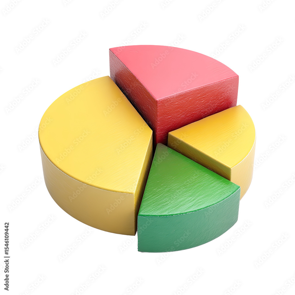 Poster colorful 3d pie chart representation for business analysis and data visualization needs