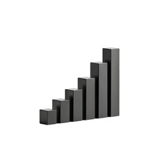 Obraz premium Abstract representation of growth in progress with ascending black bars depicting business success on a minimalistic background