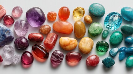 Vibrant Collection of Assorted Colorful Gemstones