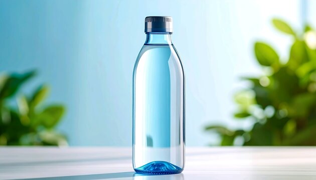 Szklana butelka z napojem na białym tle 4