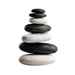 Balanced Stack of Smooth Stones in Neutral Tones for Wellness, Relaxation, and Meditation Themes
