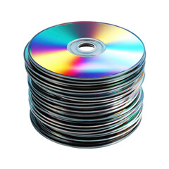 A Stack of Colorful Compact Discs with Reflection and Shine Creating an Eye-Catching Visual Display
