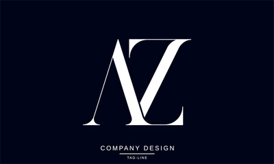AZ, ZA Abstract Letters Logo Monogram Design Font Icon Vector