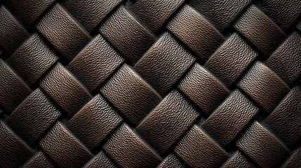 Macro texture of embossed leather weave pattern, luxury material with soft reflections and grain,