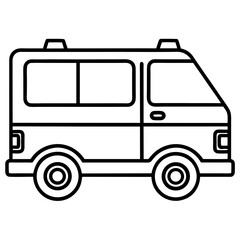 Ambulance Car Outline Vector