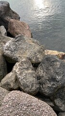 Coastal Rocks by the Water at Sunset