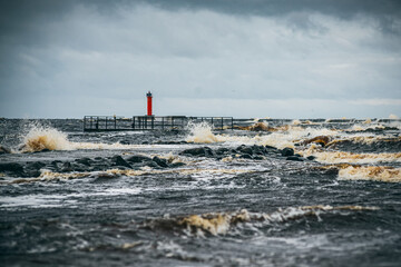 storm over the sea