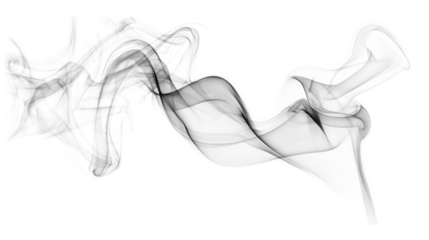 Abstract smoke swirls isolated on transparent background