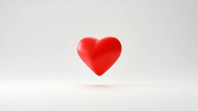 Abstract red shape floating in a minimalist environment, creating a sense of motion and depth