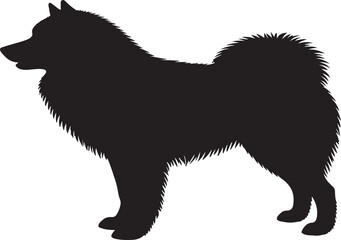 Eskimo dog in silhollouette vector image.