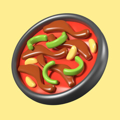 Hot Mexican food in 3D plasticine style. Vector model for online menu design, advertising concepts