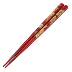Elegant Red Chopsticks with Gold Floral Design Perfect for Asian Cuisine Dining Experience