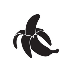 Peeled Banana Silhouette Vector Illustration