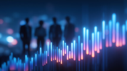 Business Team Analyzing Economic Growth Charts and Stock Market Data