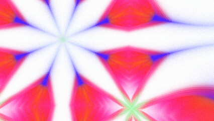 Abstract Radiant Burst with Soft Grain Texture, Symmetrical Glow Pattern in Psychedelic Style, Radiating Circular Abstract with Subtle Noise, Kaleidoscopic Starburst with Gradient Flow
