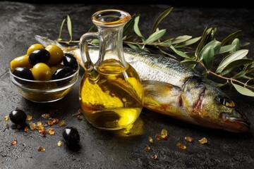 Olive Oil Fish and Olives