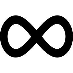 Bold black silhouette vector of an infinity symbol with thick curves. Great for tattoo designs, strong logos, math visuals, philosophy, or timeless branding across platforms.


