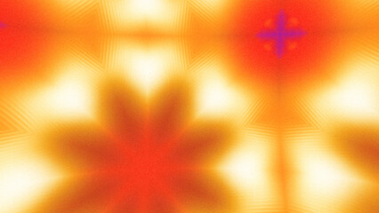 Obraz premium Abstract Radiant Burst with Soft Grain Texture, Symmetrical Glow Pattern in Psychedelic Style, Radiating Circular Abstract with Subtle Noise, Kaleidoscopic Starburst with Gradient Flow