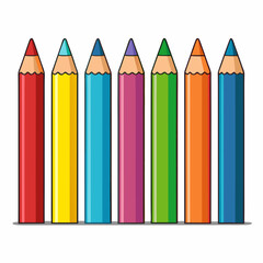 Vector set of cute cartoon colorful pencils with thick outlines and happy palette. Great for learning visuals, kids’ books, school supplies or digital artwork.

