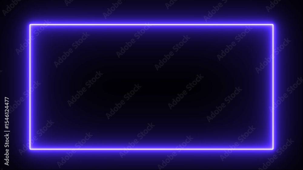 Canvas Prints neon rectangle frame icon illustration on black background. rectangular frame with moving line. neon