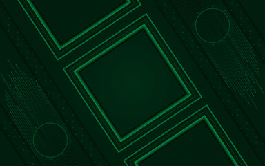 Minimal geometric background. Dynamic forest green shapes composition with neon lines. Abstract background modern hipster futuristic graphic. Vector abstract background for banner, poster, banner