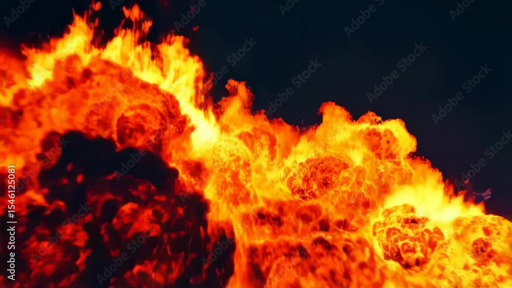 Poster fiery explosion sequence with intense flames and dynamic motion