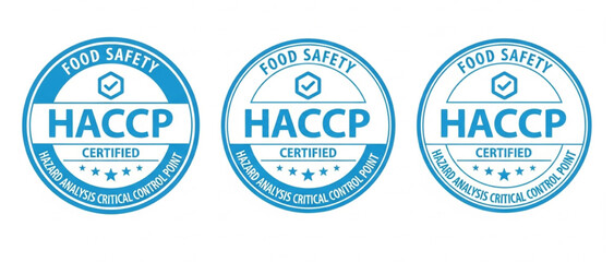 Obraz premium HACCP food safety certified logo on white background