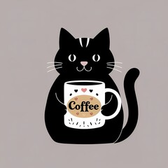 cat and coffee