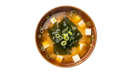 Miso soup isolated on Transparent Background. Japanese food