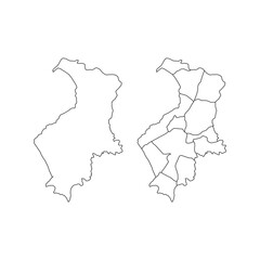 Fototapeta premium Hatay Map Outline Vector Set