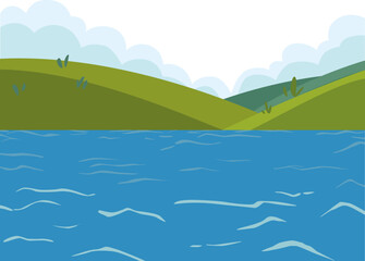 물과 산과 구름 풍경