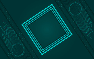 Banner background with square pattern, circle shapes | Modern creative background template for banner, flyer, card, presentation, corporate, decoration, greeting, packaging, with cyan color