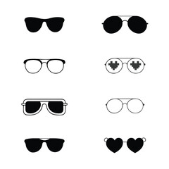 sunglasses  silhouette icon design collection