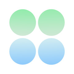Four Soft Gradient Circles or Buttons Vector Abstract Background
