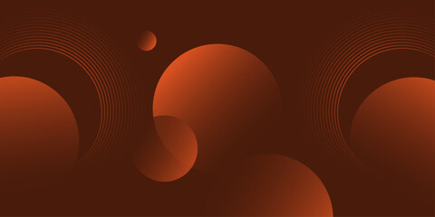 Banner background with circular shapes | Modern creative background template for banner, flyer, card, presentation, corporate, decoration, greeting, packaging, with orange color