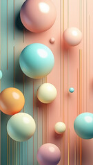 Abstract celebrating Pastel Floating Spheres with Gradient Shadows, backround