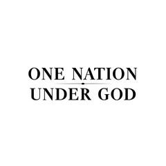 One Nation Under God patriotic text graphic design for prints, apparel, and social media.