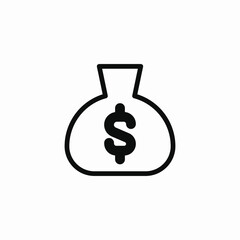 dollar money sack icon sign vector