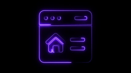 Glowing neon web icon isolated on black background. HD Video motion graphic animation - Powered by Adobe