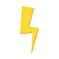 Lightning Bolt Icon Flat Yellow Vector
