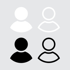Minimal User Profile Icons – Black and White