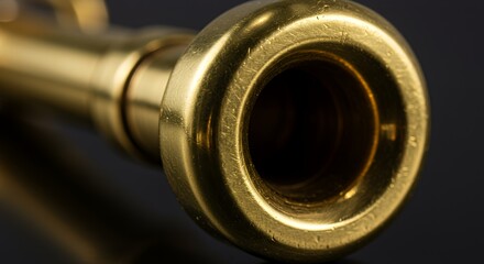 Naklejka premium Close-up of a Golden Musical Instrument Bell