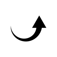 Partial Refresh Arrow Icon - Half Circle Clockwise - Black Solid